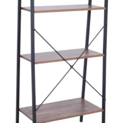 HOMCOM Industrial 4 Tier Ladder Shelf Bookshelf Vintage Storage Rack Plant Stand With Wood Metal Frame For Living Room Bathroom -Homcom GUEST 7aaa4bc3 8a25 4844 9bfe d4f583e65c8d