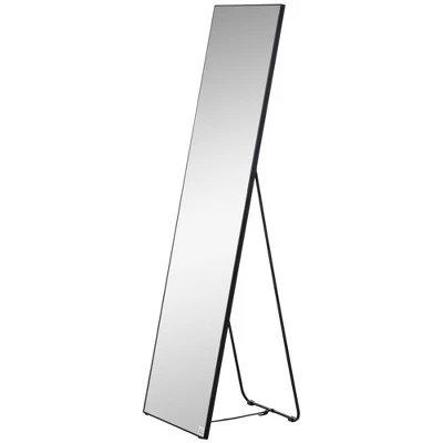HOMCOM Full Length Glass Mirror, Freestanding Or Wall Mounted Dress Mirror For Bedroom, Living Room, Bathroom, Black 3 HOMCOM Full Length Glass Mirror, Freestanding Or Wall Mounted Dress Mirror For Bedroom, Living Room, Bathroom, Black - Image 3