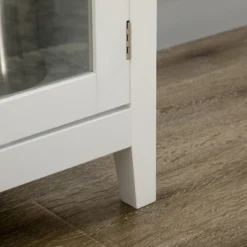 HOMCOM Glass Door Kitchen Sideboard, Buffet Cabinet With 6-Bottle Wine Rack And Stemware Racks, Coffee Bar For Living Room, Dining Room, White -Homcom GUEST 7e2d8ed0 07e6 48f2 8769 a8a06098cea5