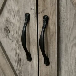 HOMCOM 32" Farmhouse Barn Door Style Sideboard, Buffet Cabinet, Coffee Bar For Kitchen, Living Room Or Entryway, Gray Wash -Homcom GUEST 82c9fde8 6327 4217 a3a4 bc44f9a87638