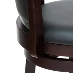 HOMCOM Classic Bar Stool Swivel Barstool With PU Leather Upholstered Mid-Back And Footrest, 30.25 Inch Seat Height, Black -Homcom GUEST 83feaaa5 bf55 4e3e ae9d 91c139d44b8d 2