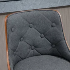 HOMCOM Counter Height Bar Stools Set Of 2, Height Adjustable Swivel Barstools With Footrest And Tufted Back, Linen Fabric Bar Chairs, Dark Gray -Homcom GUEST 86b3ff10 ed2e 48ca 852e c8dea72151d2