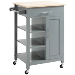 HOMCOM Compact Kitchen Island Cart On Wheels, Rolling Utility Trolley Cart With Storage Shelf & Drawer For Dining Room 13 HOMCOM Compact Kitchen Island Cart On Wheels, Rolling Utility Trolley Cart With Storage Shelf & Drawer For Dining Room -Homcom GUEST 86b6286f ac40 4bc4 ad4a 0b1f3677af89