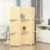 HOMCOM 4-Panel Bamboo Room Divider, 6 Ft Folding Privacy Screen With 2 Display Shelves For Bedroom And Office, Natural