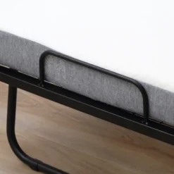 HOMCOM Folding Bed With 4" Mattress, Portable Foldable Guest Bed With Sturdy Metal Frame And Wheels, White -Homcom GUEST 8d5c6c2e 71cc 4251 8b06 ffd39b0450d1