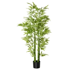 HOMCOM 5FT Artificial Bamboo Tree, Faux Decorative Plant In Nursery Pot For Indoor Or Outdoor Décor -Homcom GUEST 8d94f133 b98a 40cc 9c4d e4be7d21bc14