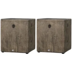 HOMCOM Decorative Side Table With Square Tabletop, Rustic Concrete End Table With Wood Grain Finish, For Indoors And Outdoors, Set Of 2, Gray 7 HOMCOM Decorative Side Table With Square Tabletop, Rustic Concrete End Table With Wood Grain Finish, For Indoors And Outdoors, Set Of 2, Gray -Homcom GUEST 8ff30954 256a 45e4 b5f0 1213aca2cd44
