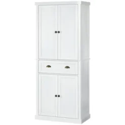 HOMCOM 72" Pinewood Large Kitchen Pantry Storage Cabinet, Freestanding Cabinets With Doors And Shelf Adjustment, Dining Room Furniture, White -Homcom GUEST 90249847 dc28 44f7 93cc ae89a8ae3b77