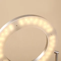 HOMCOM Modern LED 2 Light Floor Lamp, Tall Standing Lamp With Rotatable Ring Light And Height Adjustable Side Light For Living Room Or Bedroom, Silver -Homcom GUEST 907543bf 72d4 447a b109 c7776322f9b7