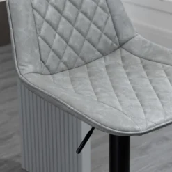 HOMCOM Adjustable Bar Stools Set Of 2, Counter Height Barstools With Swivel Seat Round Steel Base, And Footrest, ‎Gray -Homcom GUEST 908c224d 1105 4c74 9e70 4367a9f83848