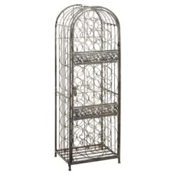 HOMCOM 45 Bottle Wrought Iron Wine Rack Jail With Lock - Antique Bronze -Homcom GUEST 91788c22 4897 4c86 ae6c fe3638e1f480