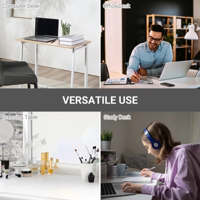 HOMCOM Writing Desk, 31.5" Folding Table For Small Space, Computer Desk With Metal Frame, Space-Saving Workstation For Home Office 4 HOMCOM Writing Desk, 31.5" Folding Table For Small Space, Computer Desk With Metal Frame, Space-Saving Workstation For Home Office - Image 4