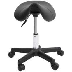 HOMCOM Rolling Saddle Stool, Swivel Salon Chair, Ergonomic Faux Leather Stool, Adjustable Height With Wheels For Spa, Salon, Massage, Office, Black 8 HOMCOM Rolling Saddle Stool, Swivel Salon Chair, Ergonomic Faux Leather Stool, Adjustable Height With Wheels For Spa, Salon, Massage, Office, Black -Homcom GUEST 9219fda8 a2b3 408c 9973 240bcb51b251