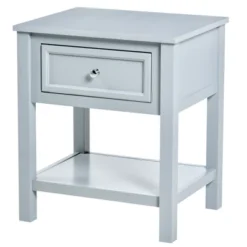 HOMCOM Accent End Table, Sofa Side Table With Storage Drawer And Bottom Shelf For Living Room, Bedroom, Gray -Homcom GUEST 926c4428 c1b4 4203 807e 598f0f6e533b
