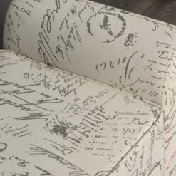 HOMCOM 41" Ottoman Bench, Modern Linen Armed Entryway Bench, Signature Print With Cream White Parchment Background -Homcom GUEST 9544c2a5 e906 43c4 b841 4bc153db50ce