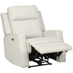 HOMCOM Electric Power Recliner Armchair With USB Charging Station, Sofa Recliner With Linen Upholstered Seat And Retractable Footrest, Cream White -Homcom GUEST 95ab09e5 200f 4418 9b34 1b4229323208