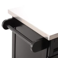 HOMCOM Rolling Kitchen Island Utility Trolley, Storage Cart On Wheels With Drawer, Spice Rack, Black -Homcom GUEST 95f95a10 5af4 4b0b 8b42 9463cc1abaaa