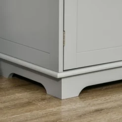 HOMCOM Modern Sideboard With Rubberwood Top, Buffet Cabinet With Storage Cabinets, Drawers And Adjustable Shelves For Living Room, Kitchen, Grey -Homcom GUEST 9891b820 7d35 40ba 906d 255cab3010bf