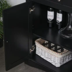 HOMCOM 71" Traditional Freestanding Kitchen Buffet With Hutch, Pantry Cabinet With 4 Doors, 3-Level Adjustable Shelves, And 1 Drawer, Black -Homcom GUEST 98e0bd2e dad0 4019 b639 0c14d11407c3