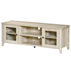 HOMCOM Modern TV Stand, Entertainment Center With Shelves And Cabinets For Flatscreen TVs Up To 60" For Bedroom, Living Room, Oak -Homcom GUEST 99064998 5b56 4b76 9f00 c36899785fdf