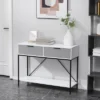 HOMCOM Modern Console Table With 2 Drawers And Open Shelf, Sofa Table For Entryway, Living Room And Hallway, White