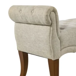 HOMCOM Traditional Style Entryway Bed End Shoe Bench With Button Tufted And Rounded Arm For Living Room -Homcom GUEST 9a517f25 e120 4adb 9d95 e59730b9cfe8