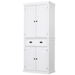 HOMCOM 72" Traditional Freestanding Kitchen Pantry Cupboard With 2 Cabinet, Drawer And Adjustable Shelves -Homcom GUEST 9bfea7b1 ef7c 4330 939c ac28b490aeba