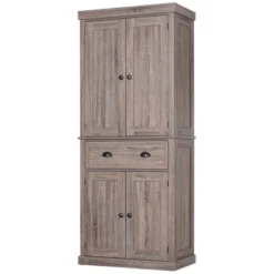 HOMCOM 72" Traditional Freestanding Kitchen Pantry Cupboard With 2 Cabinet, Drawer And Adjustable Shelves -Homcom GUEST 9ca2fb7c 0d6d 434c ac7c 892d6b8c8026