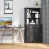 HOMCOM 67" Freestanding Buffet With Hutch, Kitchen Pantry Storage Cabinet With Sliding Doors, Drawers And Open Shelves, Adjustable Shelving, Black