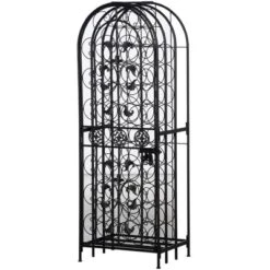 HOMCOM 45-Bottle Modern Wine Organizer Decorative Portable Wrought Iron Wine Rack Jail -Homcom GUEST a090ea23 4782 4f33 b45d 98557cfab359