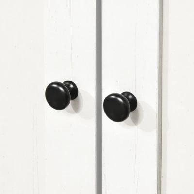 HOMCOM 63.5" Kitchen Buffet With Hutch, Pantry Storage Cabinet With 4 Shelves, Drawers, Framed Glass Doors, Open Microwave Countertop, Antique White 4 HOMCOM 63.5" Kitchen Buffet With Hutch, Pantry Storage Cabinet With 4 Shelves, Drawers, Framed Glass Doors, Open Microwave Countertop, Antique White - Image 4