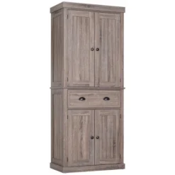 HOMCOM 72" Traditional Freestanding Kitchen Pantry Cupboard With 2 Cabinet, Drawer And Adjustable Shelves -Homcom GUEST a50953f9 f7e6 4481 9457 6162fc84ada9
