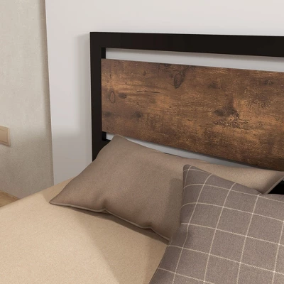 HOMCOM Full Platform Bed Frame With Headboard & Footboard, Strong Metal Slat Support Full Bed Frame W/ Underbed Storage Space, No Box Spring Needed 4 HOMCOM Full Platform Bed Frame With Headboard & Footboard, Strong Metal Slat Support Full Bed Frame W/ Underbed Storage Space, No Box Spring Needed - Image 4