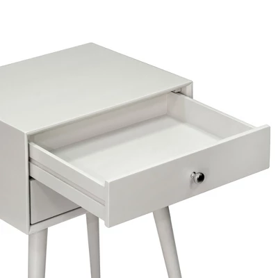 HOMCOM Modern Bedside Table With 2 Pull Out Drawers, Side End Table With Display Tabletop And Solid Acacia Legs, Gray 4 HOMCOM Modern Bedside Table With 2 Pull Out Drawers, Side End Table With Display Tabletop And Solid Acacia Legs, Gray - Image 4