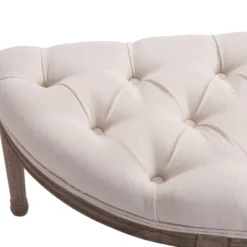 HOMCOM Vintage Semi-Circle Hallway Bench Tufted Upholstered Velvet-Touch Fabric Accent Seat With Rubberwood Legs, Off White 13 HOMCOM Vintage Semi-Circle Hallway Bench Tufted Upholstered Velvet-Touch Fabric Accent Seat With Rubberwood Legs, Off White -Homcom GUEST a7df5854 ed2f 4af6 b292 deae77b16632