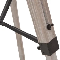 HOMCOM Industrial Style Tripod Floor Lamp, Vintage Spotlight Reading Lamp With Wooden Metal Legs, Wood And Black -Homcom GUEST a9043081 187f 46d8 bb75 ba29b2721886