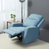 HOMCOM Electric Power Recliner Armchair With USB Charging Station, Sofa Recliner With Linen Upholstered Seat And Retractable Footrest, Blue