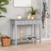 HOMCOM Console Table Industrial Desk With Drawer Bottom Shelf & Large Tabletop For Entryway Or Living Room