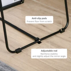 HOMCOM Full Length Glass Mirror, Freestanding Or Wall Mounted Dress Mirror For Bedroom, Living Room, Bathroom, Black 11 HOMCOM Full Length Glass Mirror, Freestanding Or Wall Mounted Dress Mirror For Bedroom, Living Room, Bathroom, Black -Homcom GUEST aa74abf0 3dc8 4ee8 b4b5 ad81d31a598c