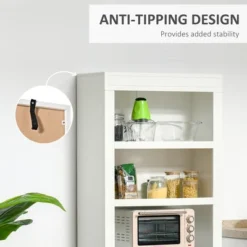 HOMCOM 72" Kitchen Buffet With Hutch, Kitchen Pantry Cupboard With 2 Door Cabinet, And 2 Adjustable Shelves, White -Homcom GUEST ac465651 7873 4d0d 9745 8ac2bce8553f