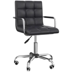 HOMCOM Modern Computer Desk Office Chair With Upholstered PU Leather, Adjustable Heights, Swivel 360 Wheels -Homcom GUEST ad6f3257 1344 48c5 a712 f015ab44048f