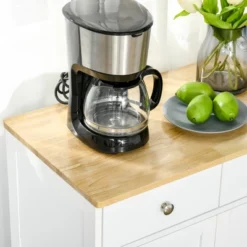 HOMCOM Kitchen Storage Cabinet, Sideboard Floor Cupboard With Solid Wood Top, Adjustable Shelf, And 2 Drawers For Living Room, And Hallway 13 HOMCOM Kitchen Storage Cabinet, Sideboard Floor Cupboard With Solid Wood Top, Adjustable Shelf, And 2 Drawers For Living Room, And Hallway -Homcom GUEST b1828c2a 9daa 4a29 9703 373202ad3db4