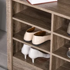 HOMCOM Coat Rack Wooden Hall Tree Storage Organizer Shoe Bench With Shoe Rack 3 Hooks For Hallway Or Living Room, Brown 9 HOMCOM Coat Rack Wooden Hall Tree Storage Organizer Shoe Bench With Shoe Rack 3 Hooks For Hallway Or Living Room, Brown -Homcom GUEST b21274e6 f7cb 4d9c b27b 8f04c0c9bff3