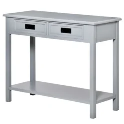 HOMCOM Console Table With 2 Storage Drawers And Open Shelf, Modern Sofa Table For Hallway, Living Room, Or Bedroom, Gray 7 HOMCOM Console Table With 2 Storage Drawers And Open Shelf, Modern Sofa Table For Hallway, Living Room, Or Bedroom, Gray -Homcom GUEST b2a550a6 4f5f 454a afe0 c52b4cdbae15