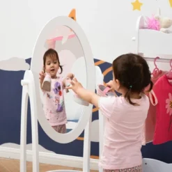 HOMCOM Full Length Mirror For Children, Adjustable To Be Viewed From Multiple Angles Dress-up And Make-up, White -Homcom GUEST b8725143 19ea 4a2c 9bc0 a6aff57562b9