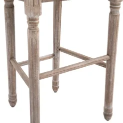 HOMCOM Vintage Bar Stools Set Of 2, Wood Barstools Accent Chairs With Soft Linen Cushions & Footrest, 29.5" Seat Height -Homcom GUEST b89c0c7f 86bb 452b 8a15 cc31d3861102