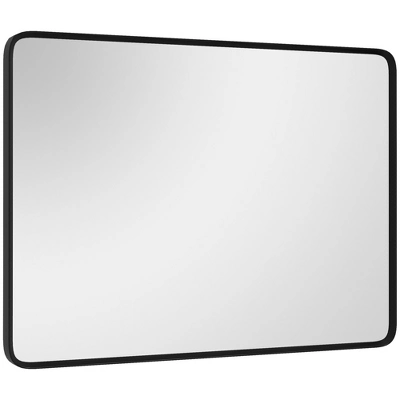 HOMCOM Aluminum Frame Wall Mounted Mirror, Decorative Rectangular Wall Mirror (Horizontal/Vertical) 6 HOMCOM Aluminum Frame Wall Mounted Mirror, Decorative Rectangular Wall Mirror (Horizontal/Vertical) - Image 6