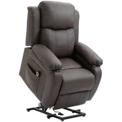 HOMCOM Living Room Power Lift Chair, PU Leather Electric Recliner Sofa Chair For Elderly With Remote Control -Homcom GUEST b95c7810 3bf8 4b19 af4c a3ad441f7d73