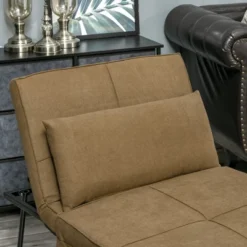 HOMCOM 4-in-1 Multi Function Folding Single Sofa Bed With Retractable Footrest, Convertible Sleeper With Adjustable Backrest, Brown 9 HOMCOM 4-in-1 Multi Function Folding Single Sofa Bed With Retractable Footrest, Convertible Sleeper With Adjustable Backrest, Brown -Homcom GUEST bb378ed1 22f9 47e4 9568 5c4ea704345a