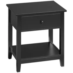 HOMCOM Modern Style Nightstand, Side Table With Drawer And Storage Shelf For Bedroom, Or Living Room -Homcom GUEST bb38fbc5 a9ab 4918 91e5 cf64e47e8ba7